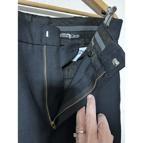 Men's Flying Cross Black Straight Leg Pants Slacks 34 Regular EUC Stretch - Picture 4 of 13